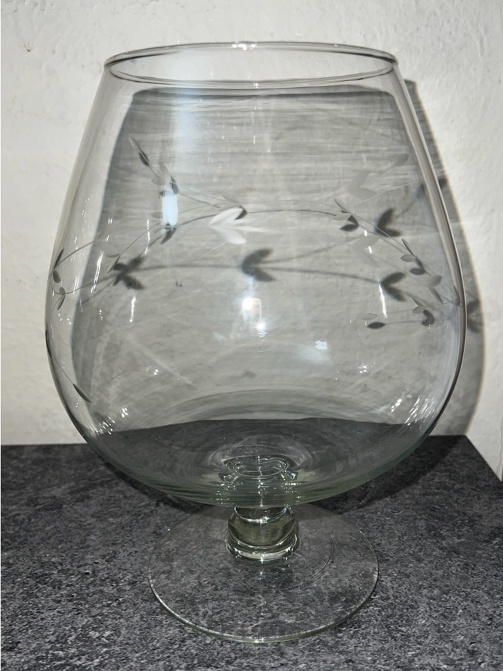 Princess house crystal heritage fish bowl dish large brandy sniffer